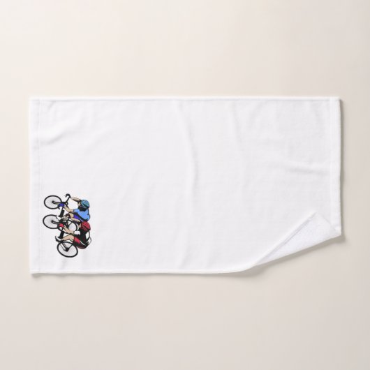 Fietserscyclus blauw en rood bad handdoek (Handdoek)