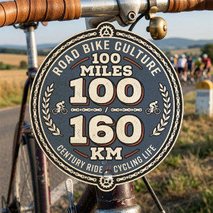 Fietseuwcenturirit 100 mijl 160 KM Vierkante Sticker