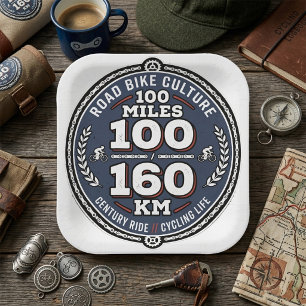 Fietsevent Century Ride 100 Mijl 160 KM Papieren Bordje