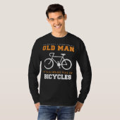 Fietsfeest: Oude Man Op De Fiets T-shirt Voor De T (Voorkant volledig)