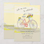 Fietsfeestje voor Meisjes Kaart (Voorkant / Achterkant)
