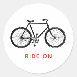 Fietsfiets Gepersonaliseerde rit op Sjabloon Ronde Sticker