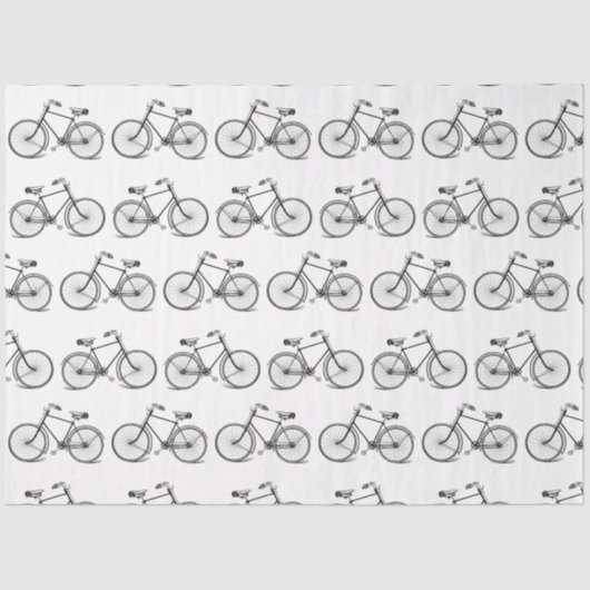 Fietsfiets Zwart Wit Tissuepapier (Voorkant)