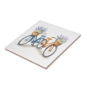  Fietsfietsen met Lavendel Daisy Baskets Tegeltje (Zijkant)