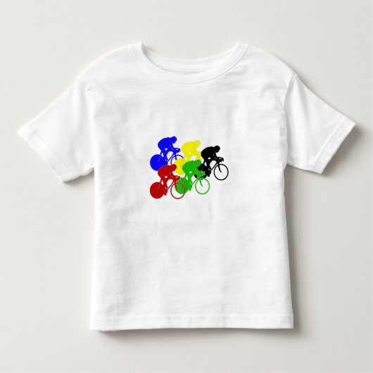 Fietsfietsenfietsen met wielerbestuivers   kinder shirts (Voorkant)