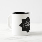 Fietsfietsers Tweekleurige Koffiemok (Voorkant links)