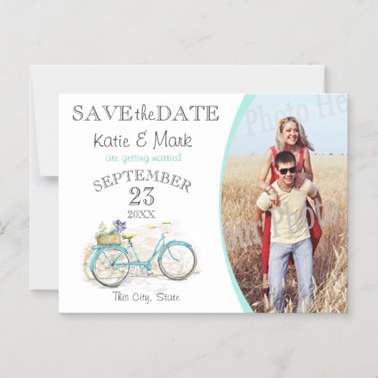  fietsfoto Sla de datum op Magnetische Uitnodiging (Voorkant)