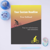 Fietsgebeurtenisbrochure met aangepaste tekst flyer (Enkel)