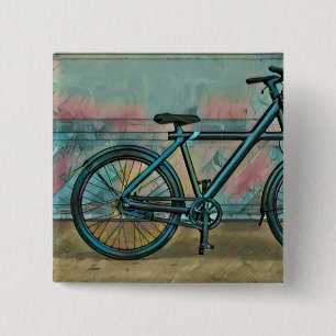 Fietsgeschenken voor vader vierkante button 5,1 cm