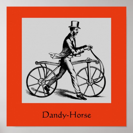 fietsgeschiedenis begin 1800: Dandy-Horse Poster (Voorkant)