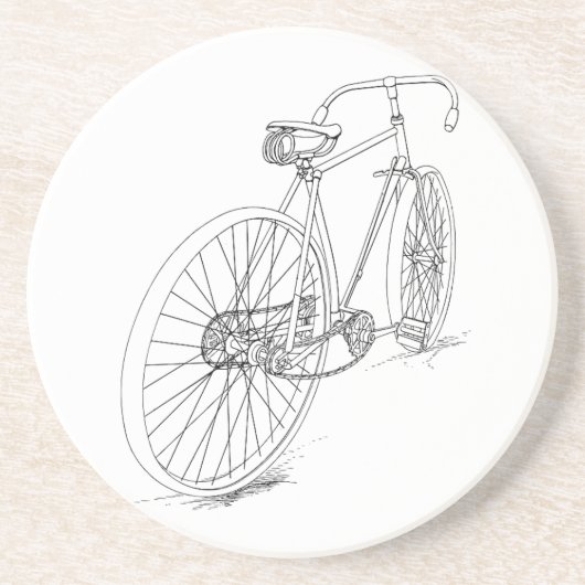Fietsgrafiek Zandsteen Onderzetter (Voorkant)