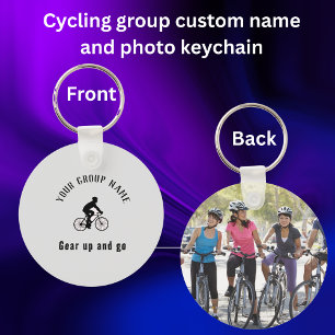 Fietsgroep aangepaste naam & foto sleutelhanger