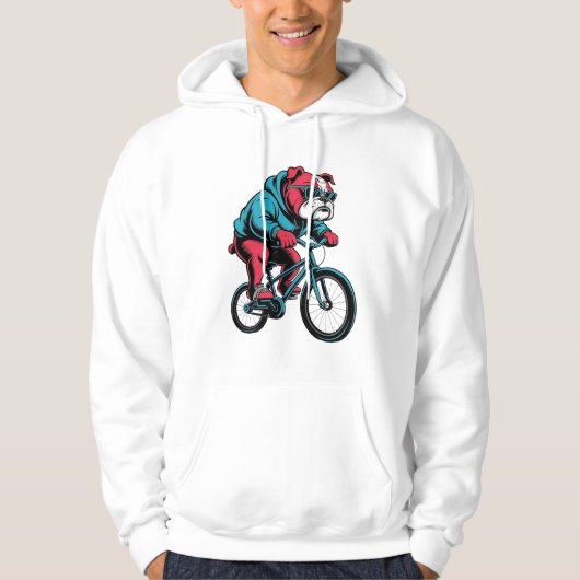Fietshond Bulldog Hoodie (Voorkant)