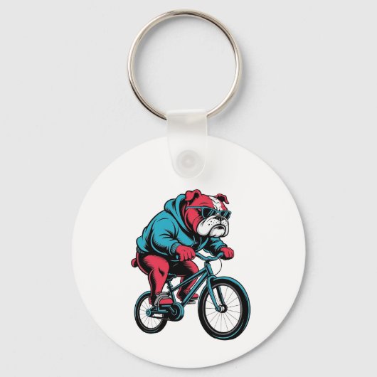 Fietshond Bulldog Sleutelhanger (Voorkant)