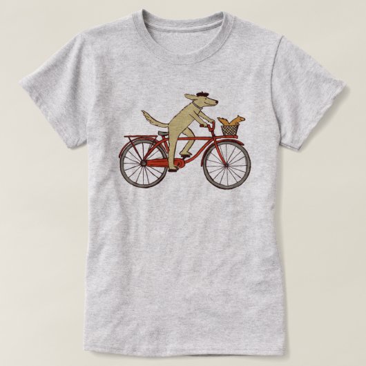 Fietshond en eekhoorn | Kunst voor dieren T-shirt (Design voorkant)
