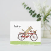 Fietshond en eekhoorn Whimsical Bedankt Aangepast Briefkaart (Staand voorkant)