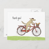 Fietshond en eekhoorn Whimsical Bedankt Aangepast Briefkaart (Voorkant / Achterkant)