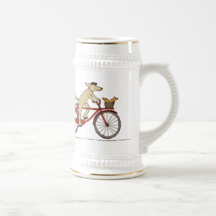 Fietshond met eekhoornvriend - Mooie Dier Kunst Bierpul