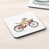 Fietshond met Squirrel Friend - Fun Animal Art Bier Onderzetter (Linkerzijde)