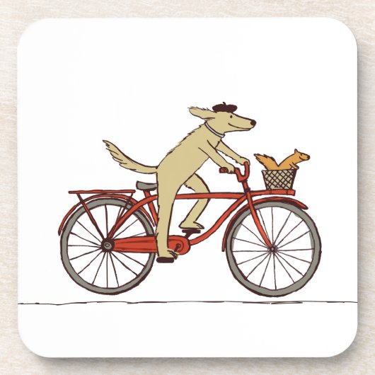 Fietshond met Squirrel Friend - Fun Animal Art Bier Onderzetter (Voorkant)