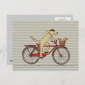 Fietshond met Squirrel Friend - Fun Animal Art Briefkaart (Voorkant / Achterkant)
