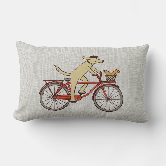 Fietshond met Squirrel Friend - Fun Animal Art Kussen (Voorkant)