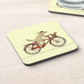 Fietshond met Squirrel Friend - Fun Animal Art Onderzetter (Linkerzijde)