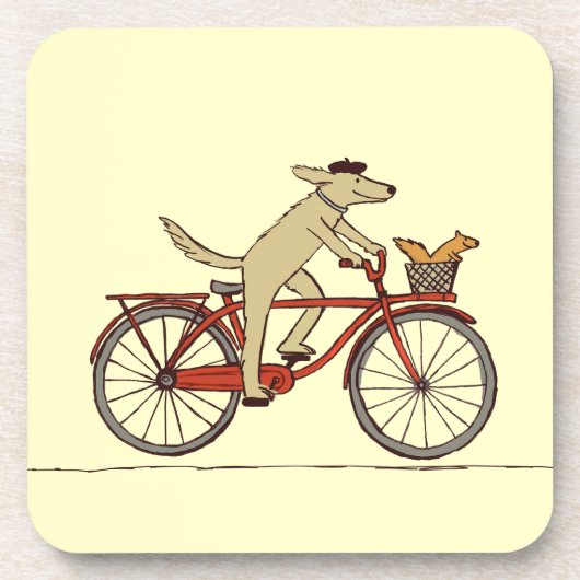 Fietshond met Squirrel Friend - Fun Animal Art Onderzetter (Voorkant)
