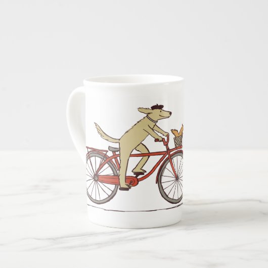 Fietshond met Squirrel Friend - Fun Animal Art Porselein Kop (Links)