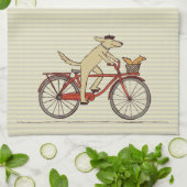 Fietshond met Squirrel Friend - Fun Animal Art Theedoek (Gevouwen)