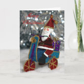 Fietskerstman Feestdagen Kaart (Voorkant)