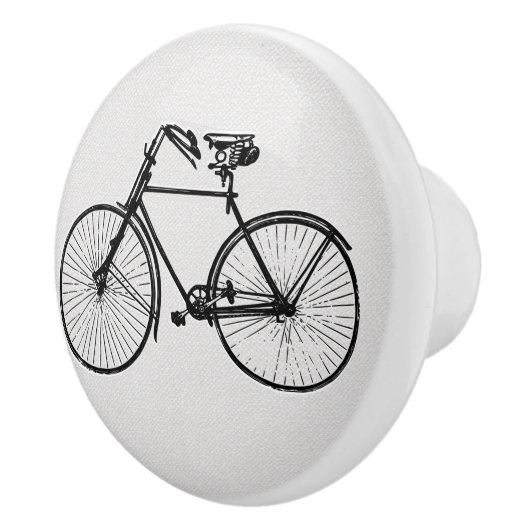  fietskeubellade trekt zwart wit aan keramische knop (Rechts)