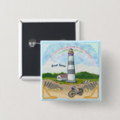 Fietskeuze Vuurtoren Vierkante Button 5,1 Cm (Voorkant /achterkant)