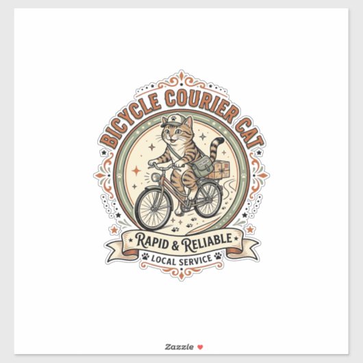 Fietskoerier Kat Fietskoerier Kat Vintage Ve Sticker (Vel)