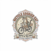 Fietskoerier Kat Fietskoerier Kat Vintage Ve Sticker (Voorkant)