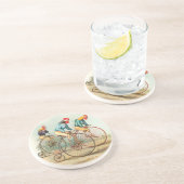  fietskuikens zandsteen onderzetter (Zijkant)