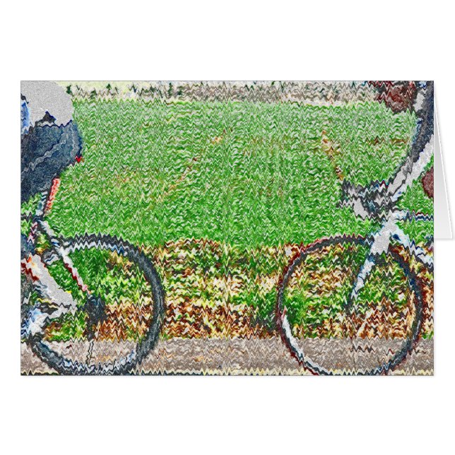 Fietskunst, 2 cycli en groene achtergrond (Voorkant Horizontaal)