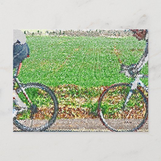Fietskunst, 2 cycli en groene achtergrond briefkaart (Voorkant)