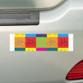 Fietskunst Pop Bumpersticker (Op auto)