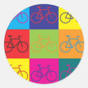 Fietskunst Pop Ronde Sticker