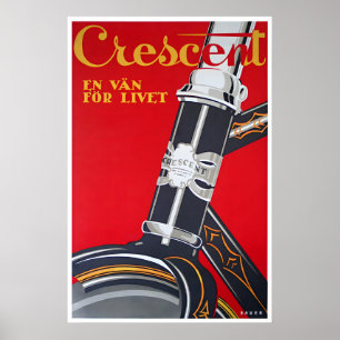 Fietskunst Zweeds Fietsposter Crescent Bicycle Poster