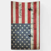 Fietsleven sterren en strepen Hartslag Amerikaanse Spandoek (Verticaal)