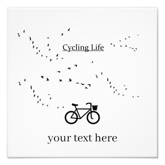 Fietsleven, vrij als vogel foto afdruk (Voorkant)