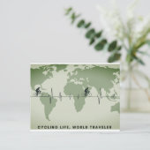 Fietsleven, wereldreiziger briefkaart (Staand voorkant)