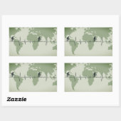 Fietsleven, wereldreiziger rechthoekige sticker (Vel)