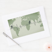 Fietsleven, wereldreiziger rechthoekige sticker (Envelop)