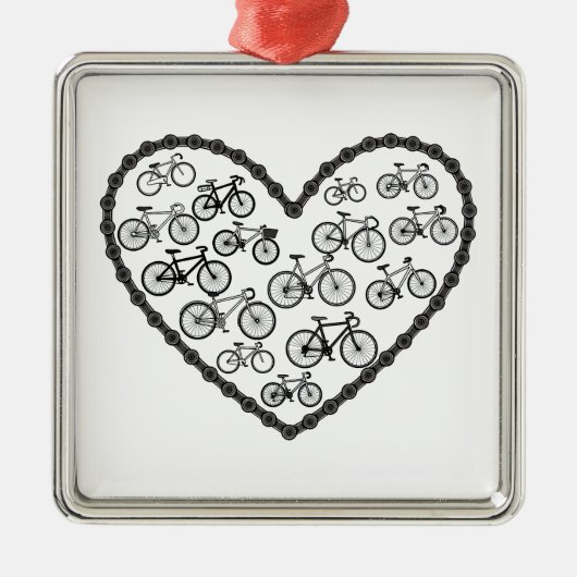 Fietsliefde Metalen Ornament (Voorkant)
