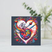 Fietsliefde Valentijnsdag Cadeau Feestdagenkaart (Staand voorkant)