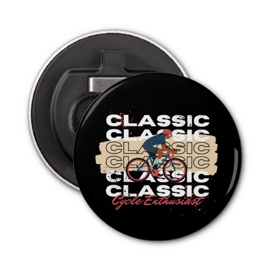 Fietsliefhebber Button Flesopener (Voorkant)