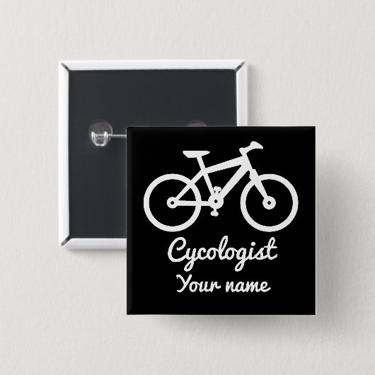 Fietsliefhebber Cycoloog Gepersonaliseerde Geschen Vierkante Button 5,1 Cm (Voorkant /achterkant)